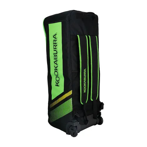 Kookaburra WD4000 Wheelie Duffle Cricket Kit Bag 2025 Black/Neon Green